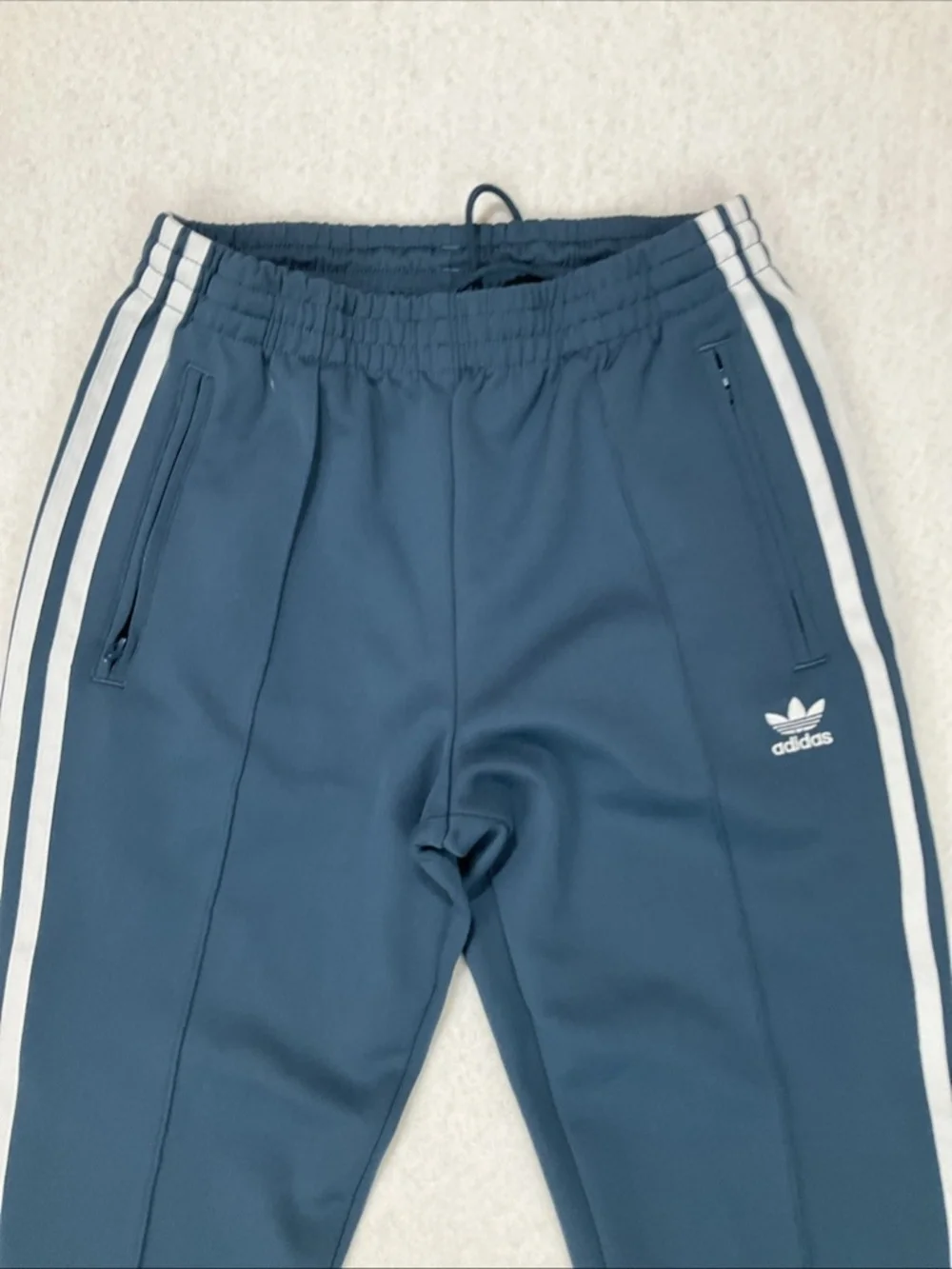 Adidas Track Pants Womens XS Blue Tiro Zip Pockets Trefoil Athletic Tapered Zip